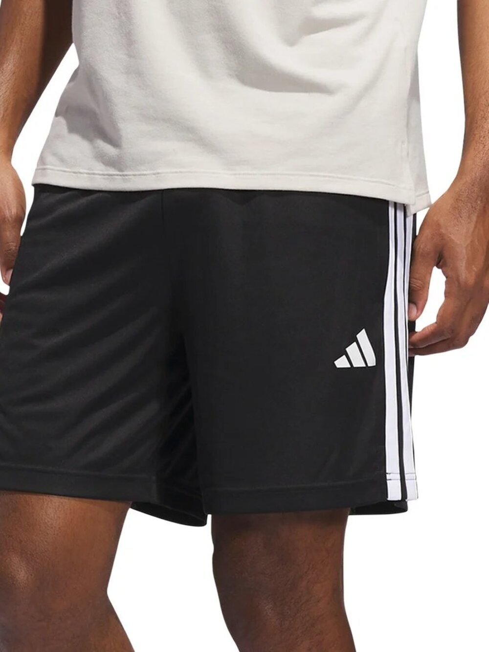 Adidas Men's Active Shorts 3-STRIPES Shorts With Zipper Pocket Black 2XL, NWT